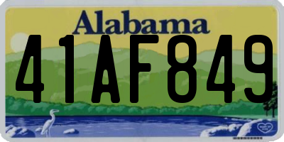 AL license plate 41AF849