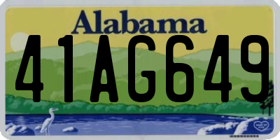 AL license plate 41AG649