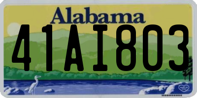 AL license plate 41AI803