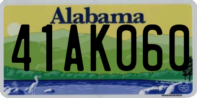 AL license plate 41AK060