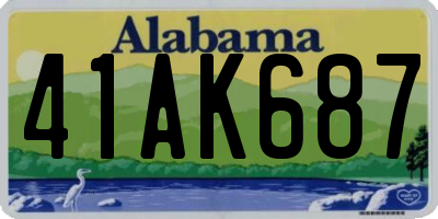 AL license plate 41AK687