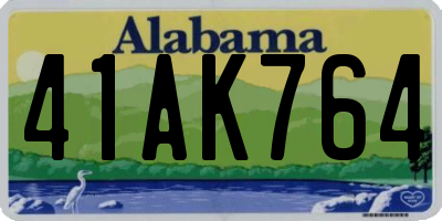 AL license plate 41AK764