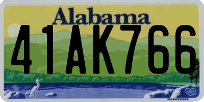 AL license plate 41AK766