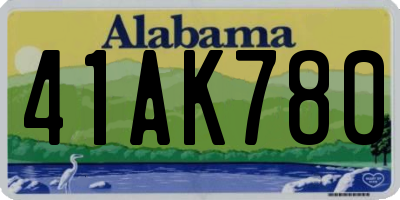 AL license plate 41AK780
