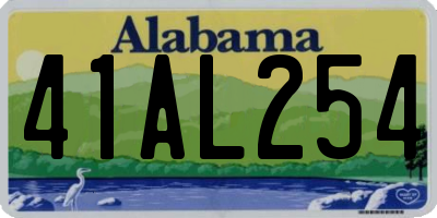 AL license plate 41AL254