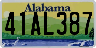 AL license plate 41AL387