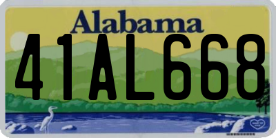 AL license plate 41AL668