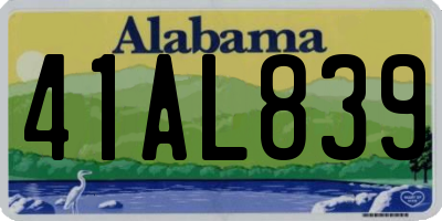 AL license plate 41AL839