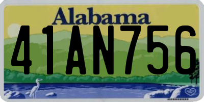 AL license plate 41AN756