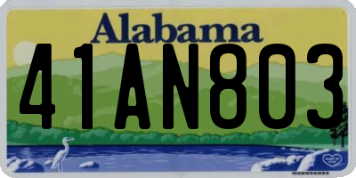 AL license plate 41AN803