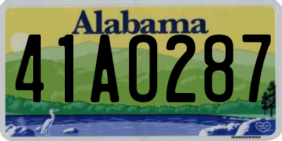 AL license plate 41AO287
