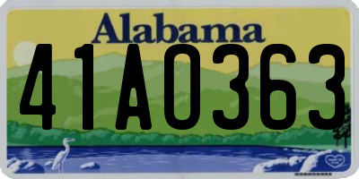 AL license plate 41AO363