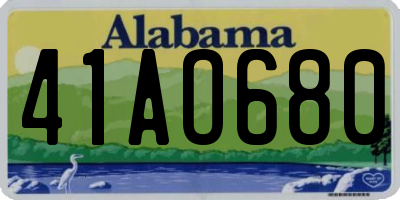 AL license plate 41AO680