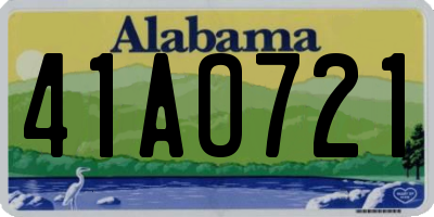AL license plate 41AO721