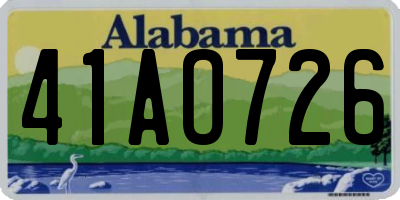 AL license plate 41AO726
