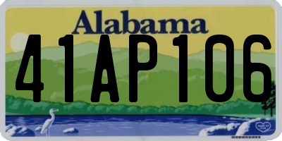 AL license plate 41AP106