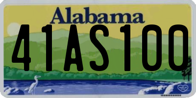 AL license plate 41AS100
