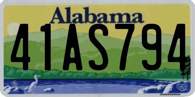 AL license plate 41AS794
