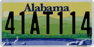 AL license plate 41AT114