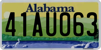 AL license plate 41AU063