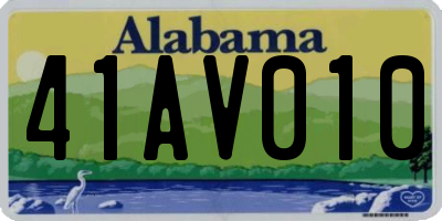 AL license plate 41AV010