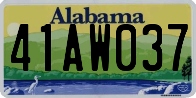 AL license plate 41AW037