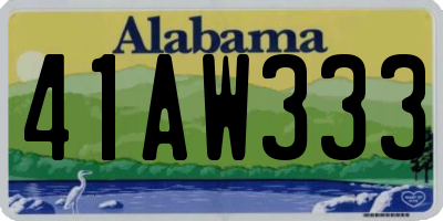 AL license plate 41AW333