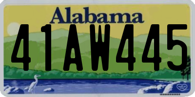 AL license plate 41AW445