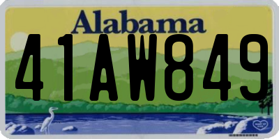 AL license plate 41AW849
