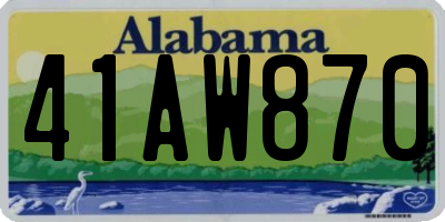 AL license plate 41AW870