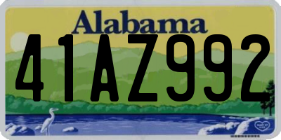 AL license plate 41AZ992