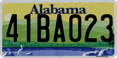 AL license plate 41BA023