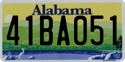 AL license plate 41BA051