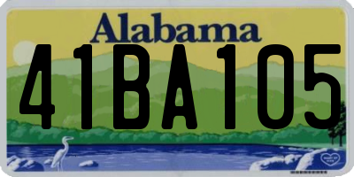 AL license plate 41BA105