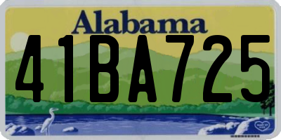 AL license plate 41BA725