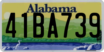 AL license plate 41BA739
