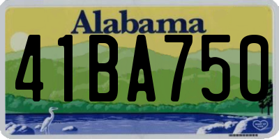 AL license plate 41BA750