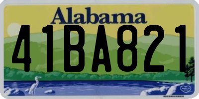 AL license plate 41BA821
