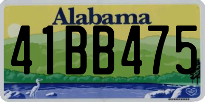 AL license plate 41BB475
