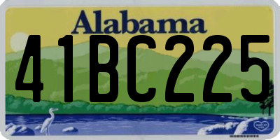 AL license plate 41BC225