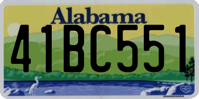 AL license plate 41BC551