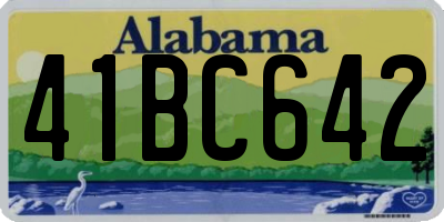 AL license plate 41BC642