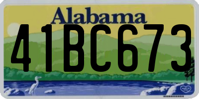AL license plate 41BC673