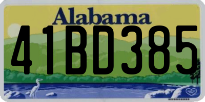 AL license plate 41BD385