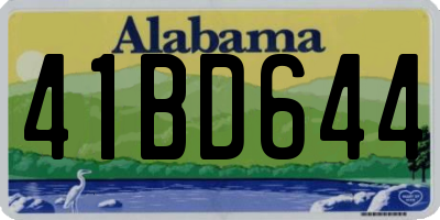 AL license plate 41BD644