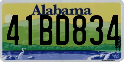 AL license plate 41BD834