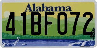 AL license plate 41BF072