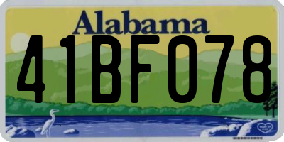 AL license plate 41BF078