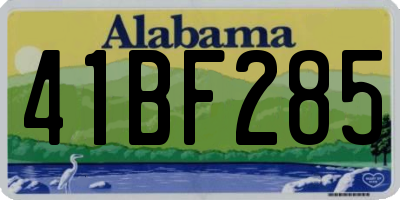 AL license plate 41BF285