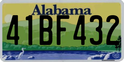 AL license plate 41BF432